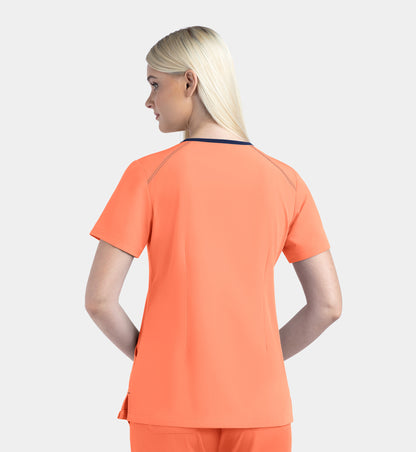 Women Maevn Matrix Impulse Contrast V-Neck Top 4510