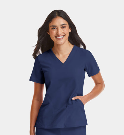 Women Maevn Matrix Impulse Contrast V-Neck Top 4510