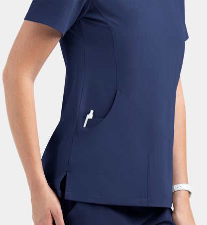 Women Maevn Matrix Impulse Contrast V-Neck Top 4510