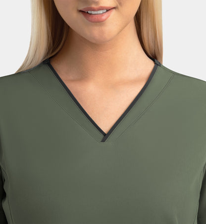 Women Maevn Matrix Impulse Contrast V-Neck Top 4510