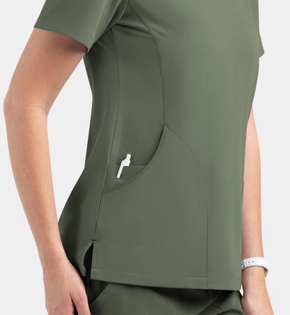 Women Maevn Matrix Impulse Contrast V-Neck Top 4510