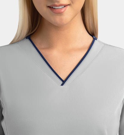 Women Maevn Matrix Impulse Contrast V-Neck Top 4510