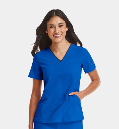 Women Maevn Matrix Impulse Contrast V-Neck Top 4510