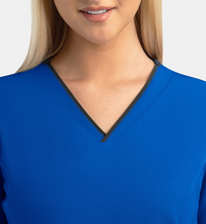 Women Maevn Matrix Impulse Contrast V-Neck Top 4510