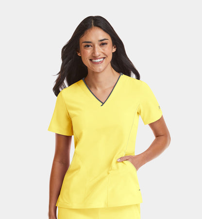 Women Maevn Matrix Impulse Contrast V-Neck Top 4510