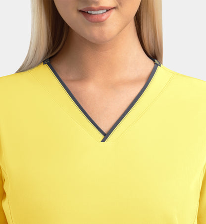 Women Maevn Matrix Impulse Contrast V-Neck Top 4510