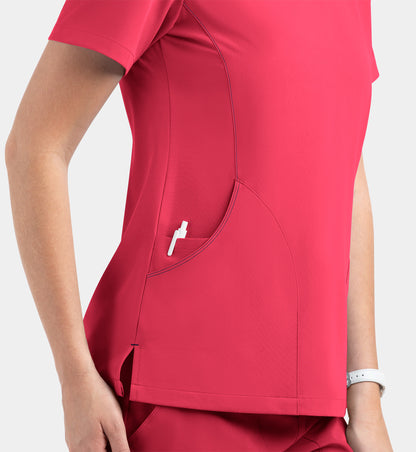 Women Maevn Matrix Impulse Contrast V-Neck Top 4510