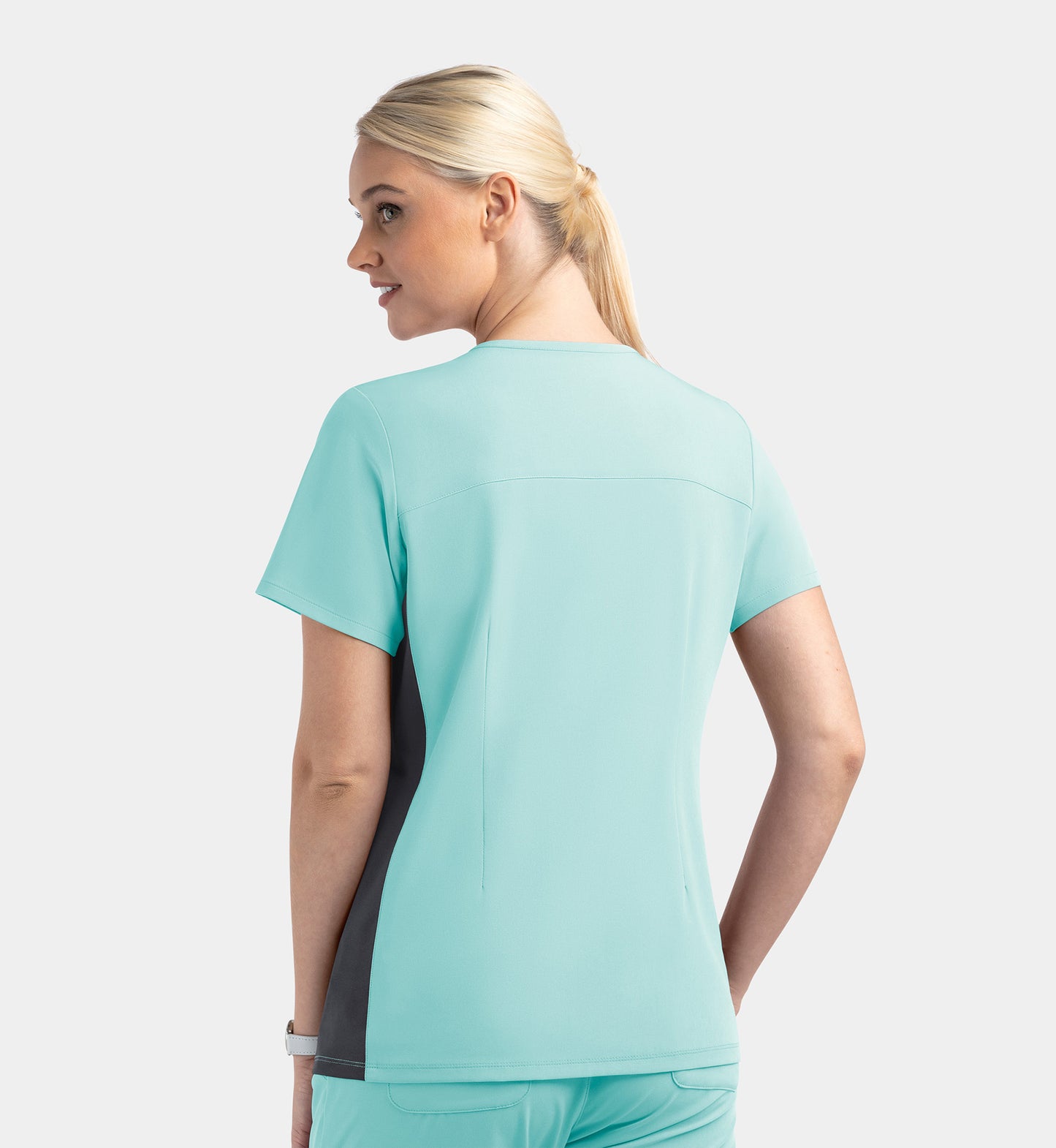 Women Maevn Matrix Impulse Mock Wrap Top with Contrast Knit Panels 4520