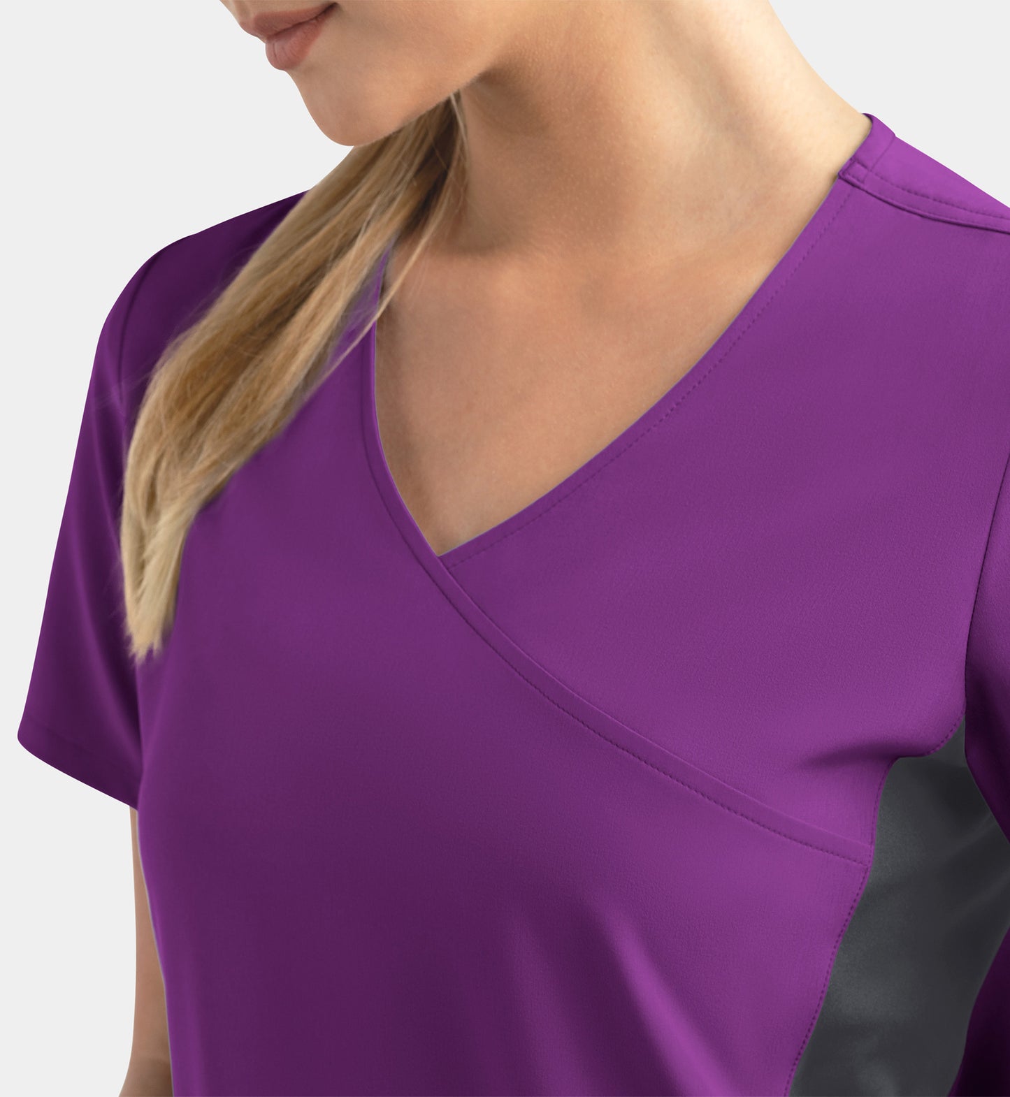 Women Maevn Matrix Impulse Mock Wrap Top with Contrast Knit Panels 4520