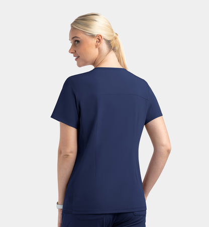 Women Maevn Matrix Impulse Mock Wrap Top with Contrast Knit Panels 4520