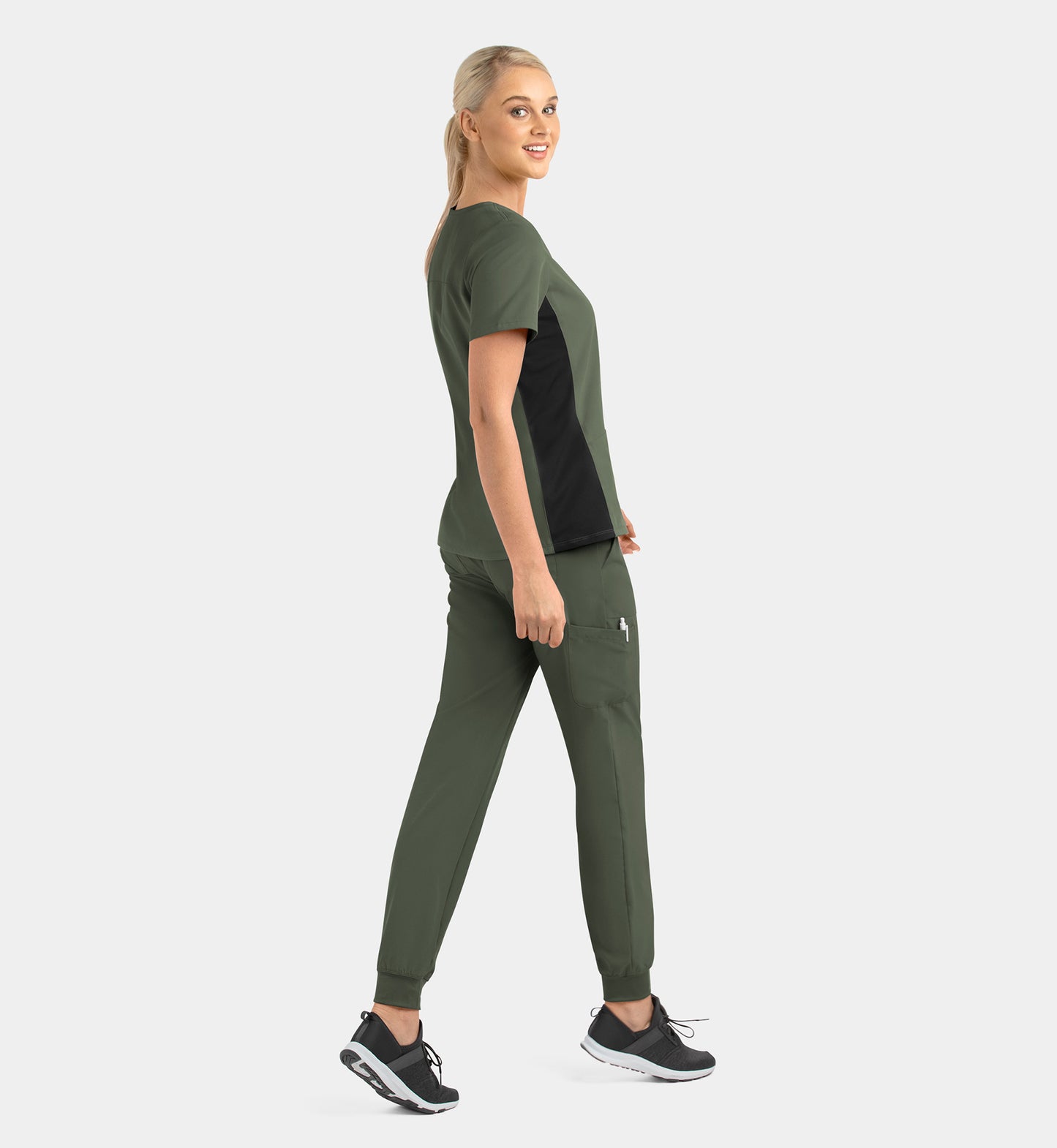 Women Maevn Matrix Impulse Mock Wrap Top with Contrast Knit Panels 4520