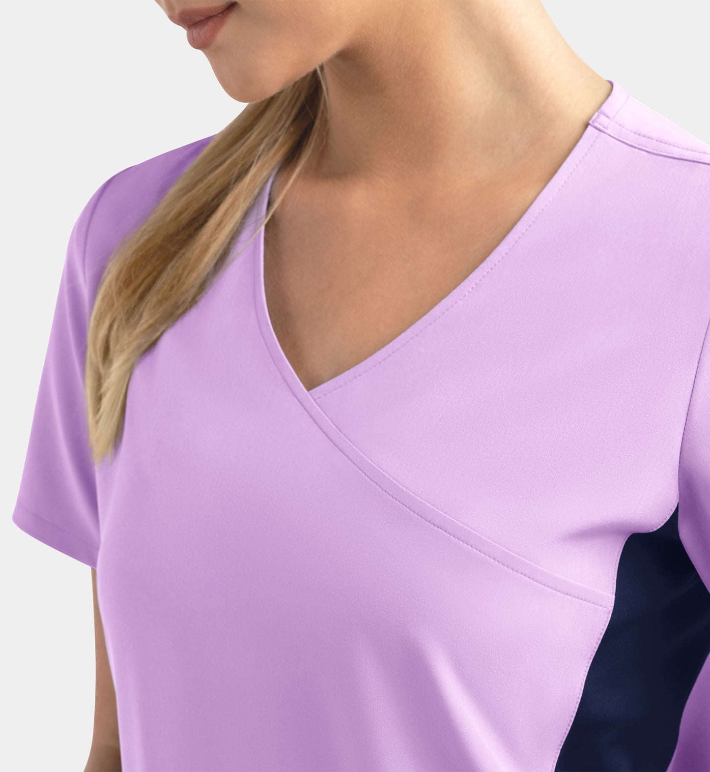 Women Maevn Matrix Impulse Mock Wrap Top with Contrast Knit Panels 4520