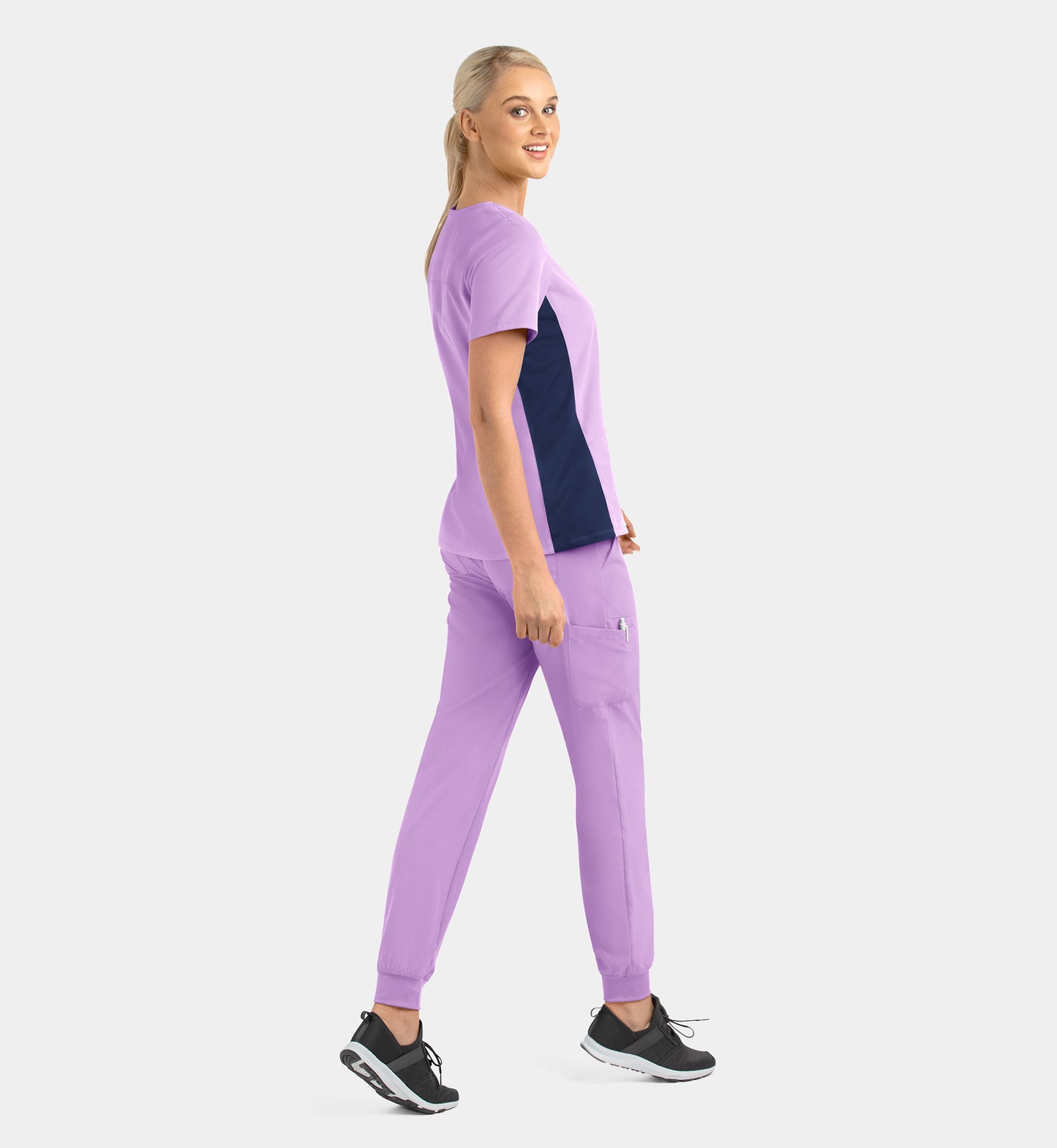 Women Maevn Matrix Impulse Mock Wrap Top with Contrast Knit Panels 4520