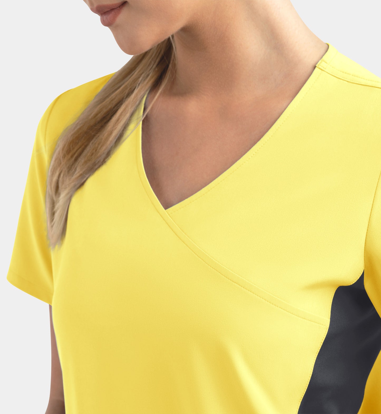 Women Maevn Matrix Impulse Mock Wrap Top with Contrast Knit Panels 4520