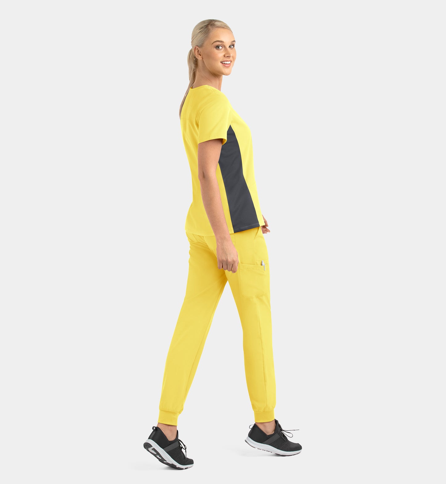 Women Maevn Matrix Impulse Mock Wrap Top with Contrast Knit Panels 4520