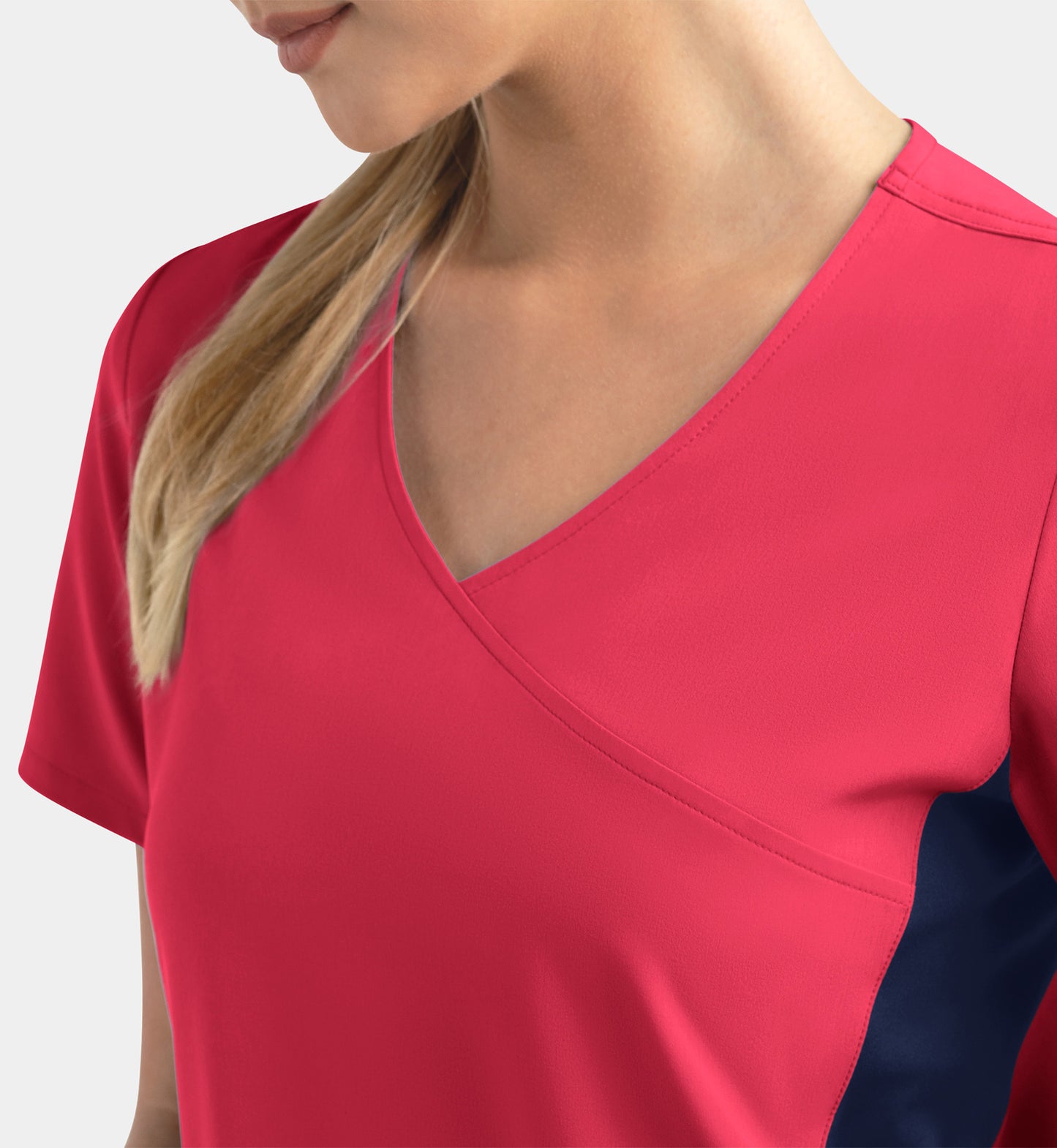 Women Maevn Matrix Impulse Mock Wrap Top with Contrast Knit Panels 4520