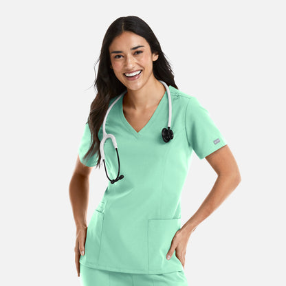 MAEVN WOMEN’S DOUBLE V-NECK TOP 5001  (FALL COLORS)