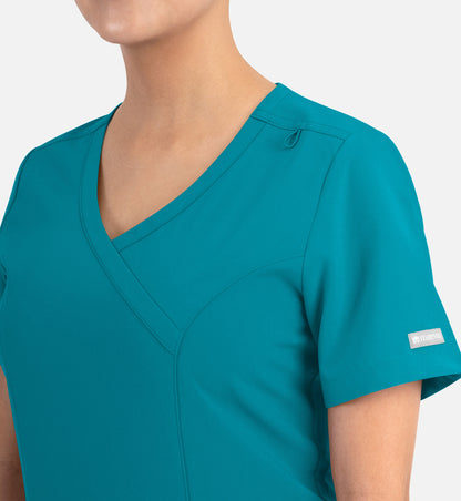 Women Maevn Momentum Mock Wrap Top 5002