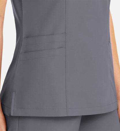 Women Maevn Momentum Mock Wrap Top with Contrast Trim 5004