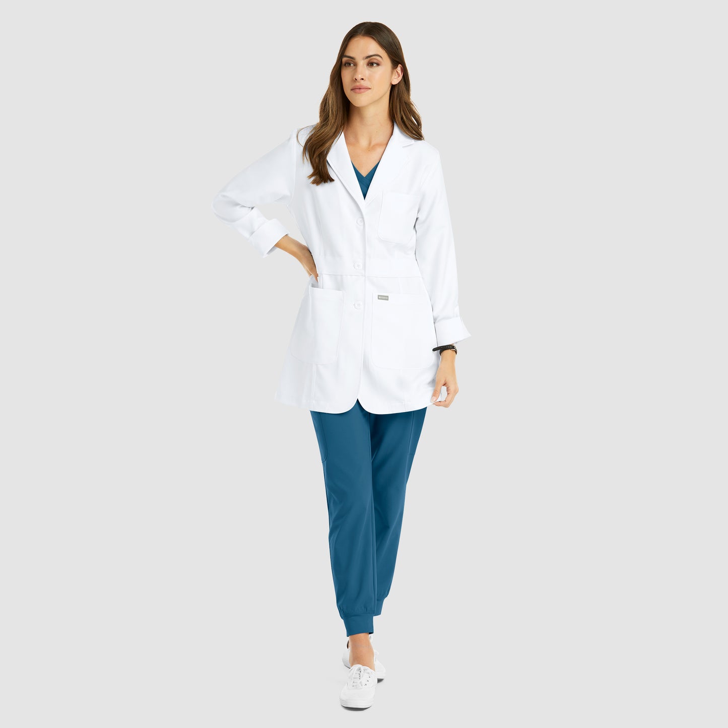 MAEVN WOMEN’S MID LENGTH LAB COAT 32INCH  5072