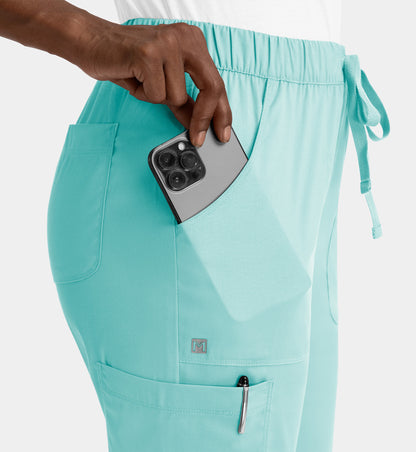 Women Maevn Matrix Full Elastic Waistband Cargo Pant 6501