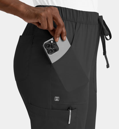 Women Maevn Matrix Full Elastic Waistband Cargo Pant 6501