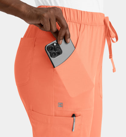 Women Maevn Matrix Full Elastic Waistband Cargo Pant 6501