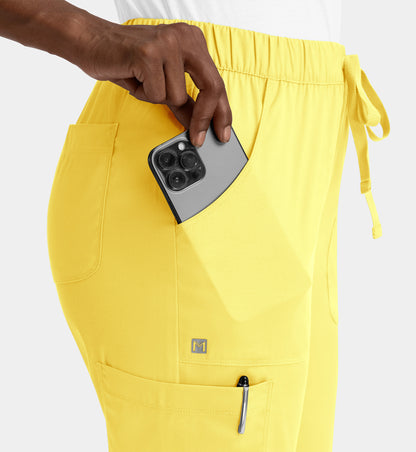 Women Maevn Matrix Full Elastic Waistband Cargo Pant 6501