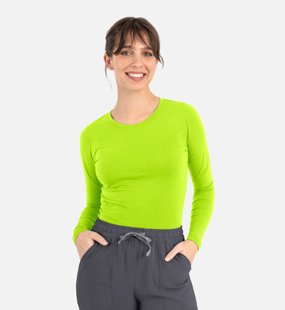 Maevn Bestee Women’s Basic Long Sleeve Underscrub Tee 6909