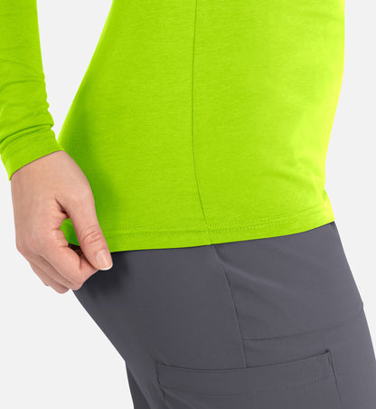 Maevn Bestee Women’s Basic Long Sleeve Underscrub Tee 6909