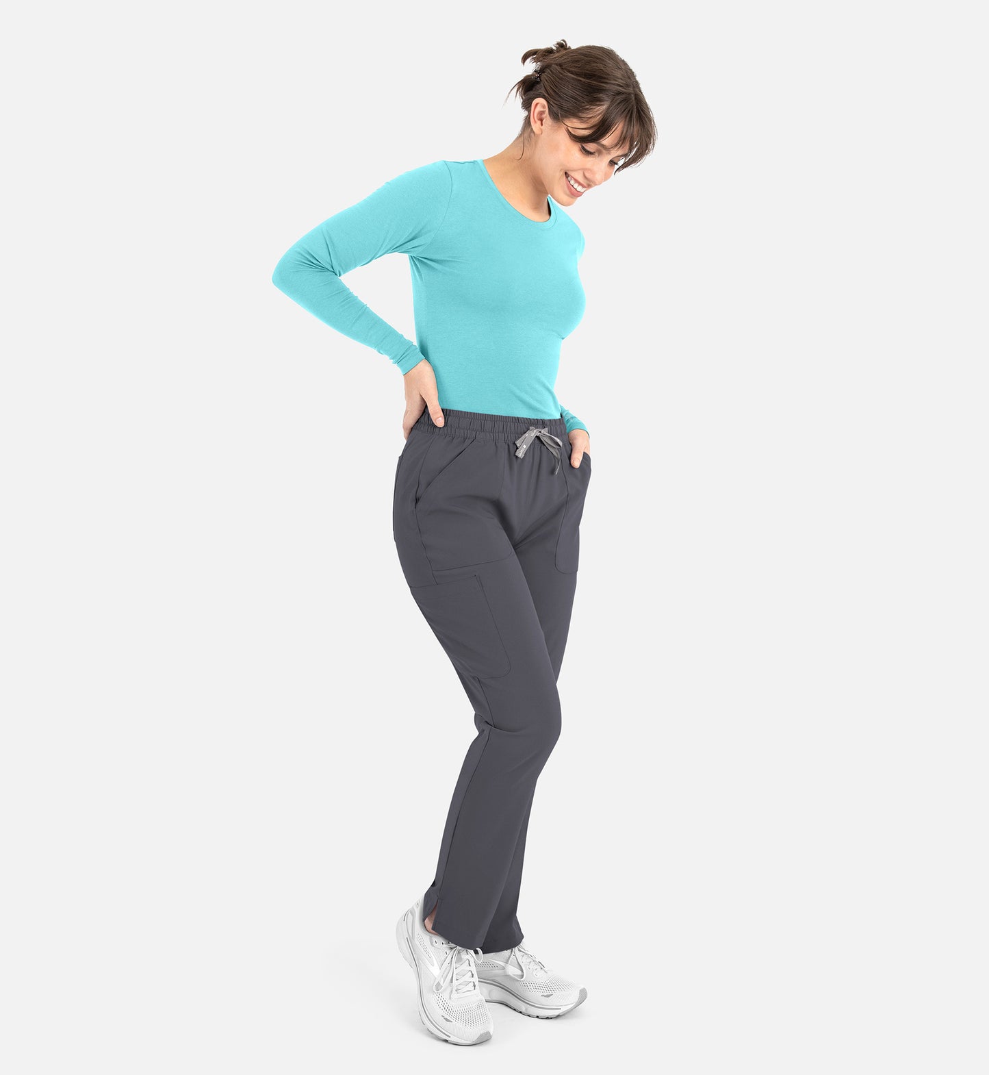 Maevn Bestee Women’s Basic Long Sleeve Underscrub Tee 6909