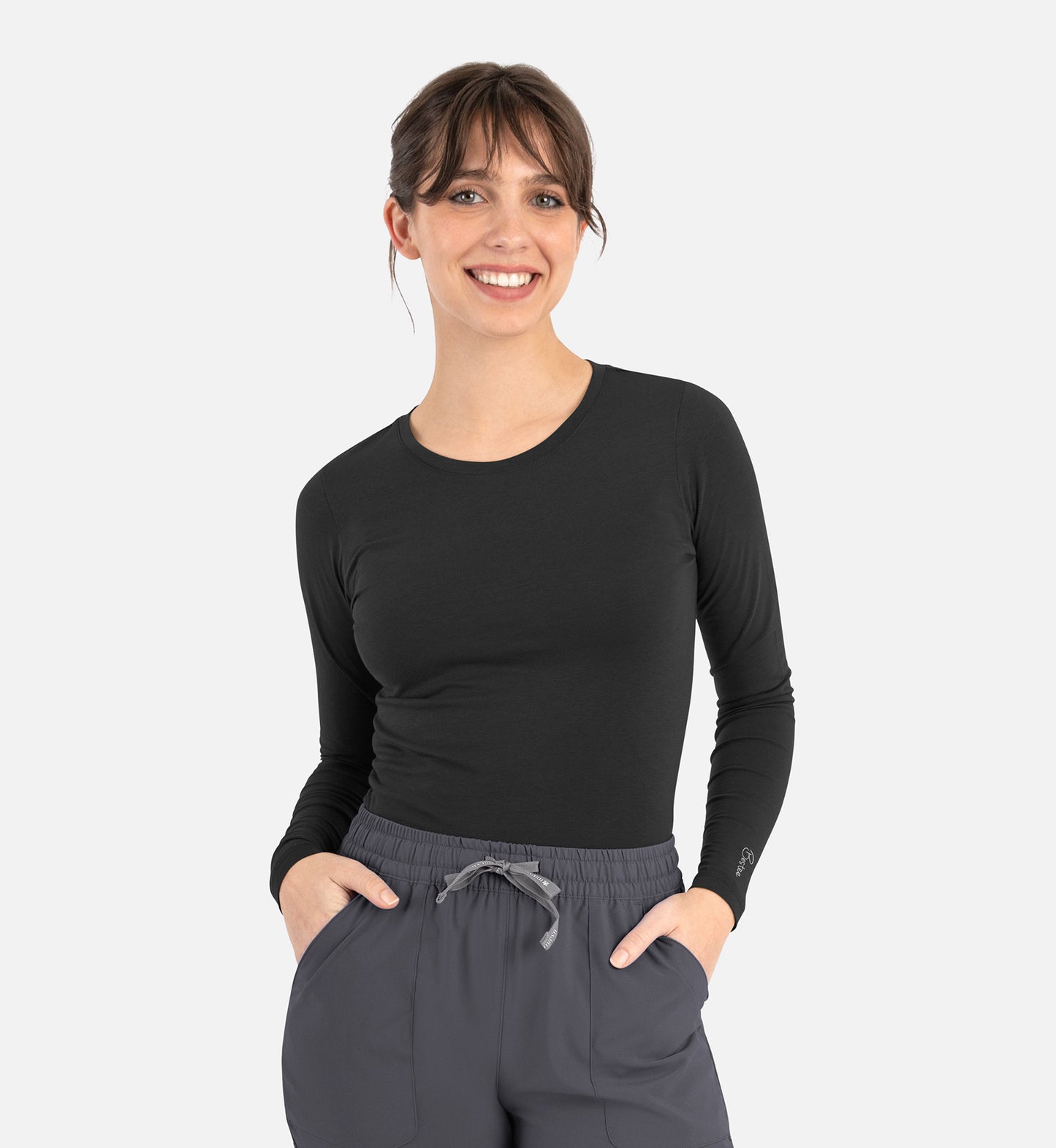 Maevn Bestee Women’s Basic Long Sleeve Underscrub Tee 6909