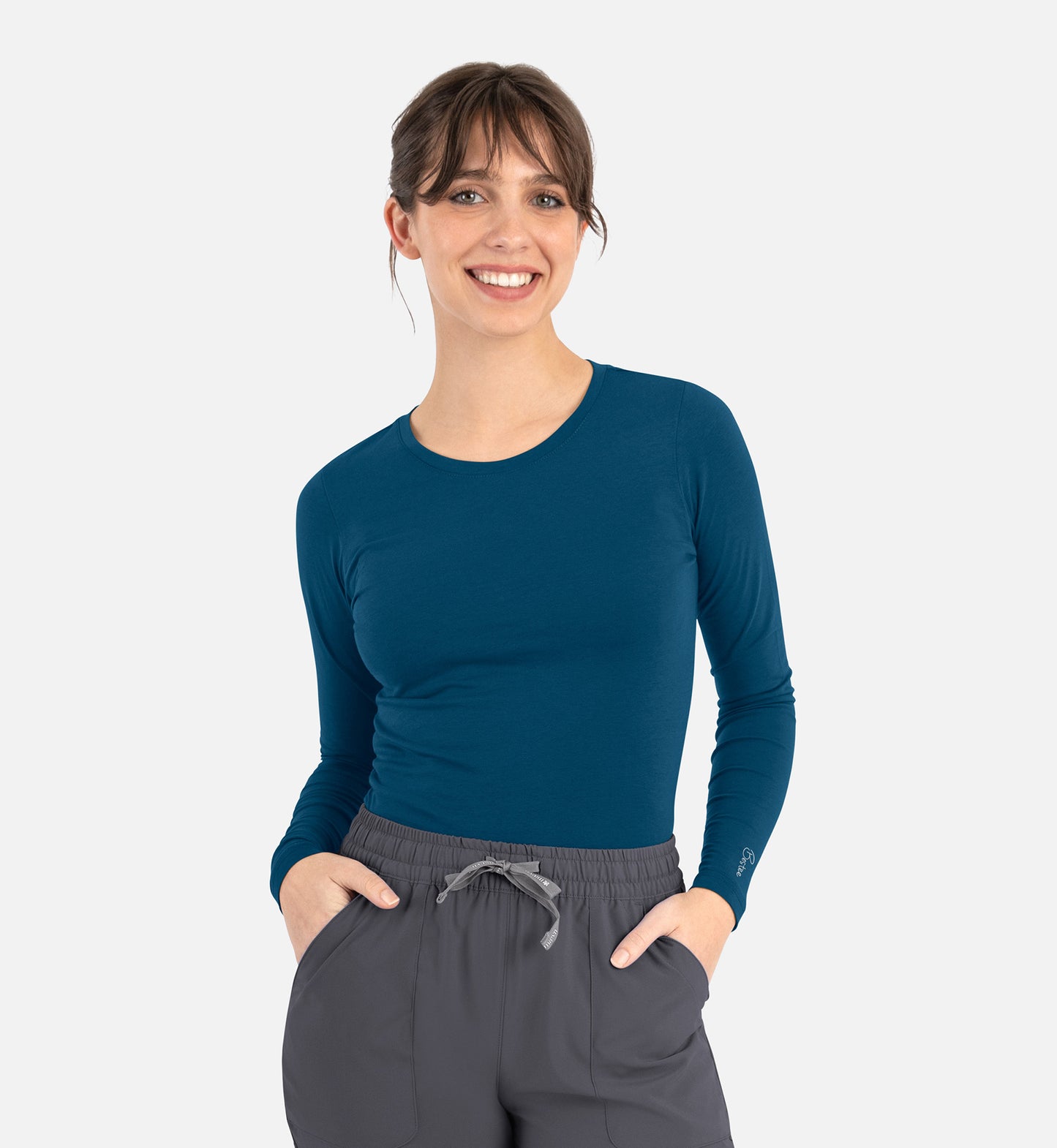 Maevn Bestee Women’s Basic Long Sleeve Underscrub Tee 6909
