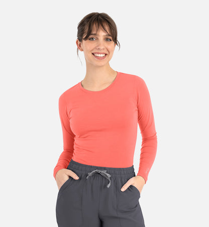 Maevn Bestee Women’s Basic Long Sleeve Underscrub Tee 6909