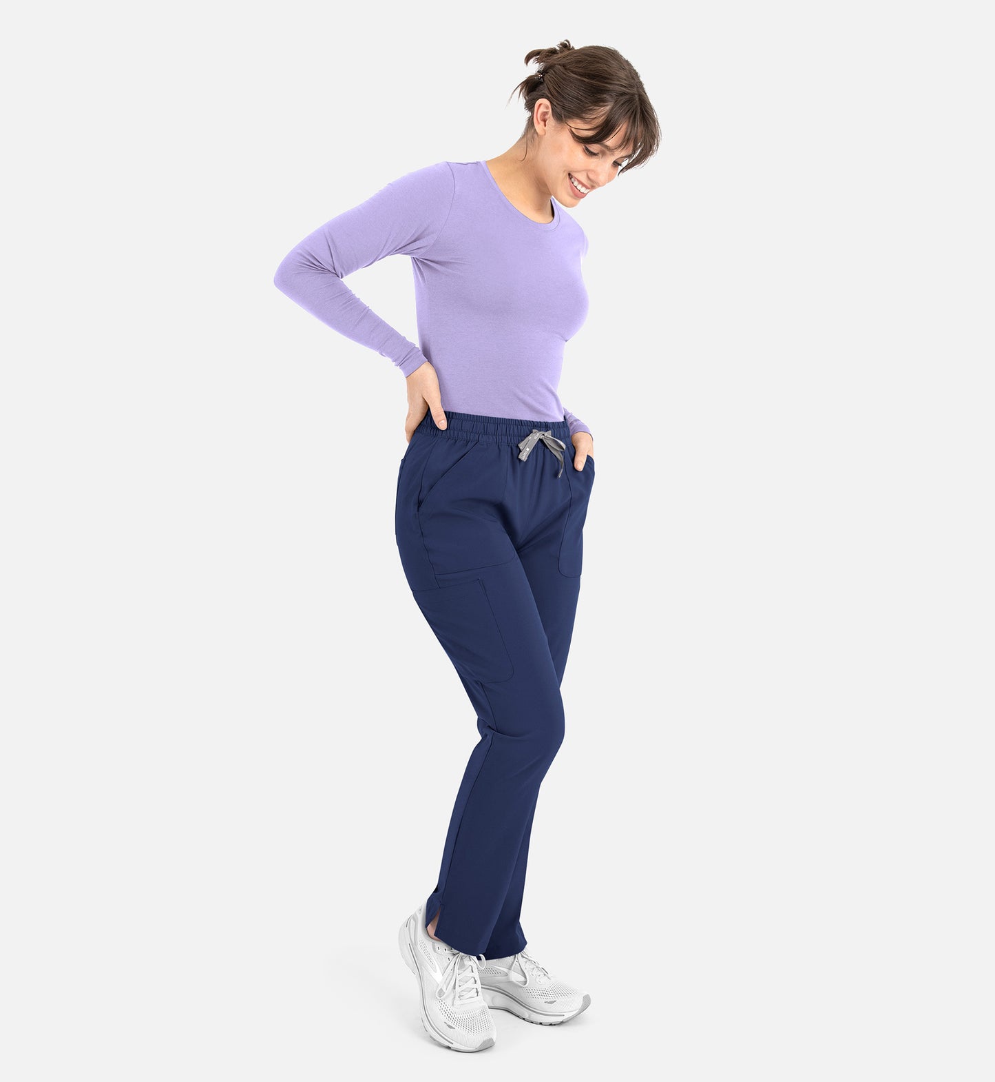 Maevn Bestee Women’s Basic Long Sleeve Underscrub Tee 6909