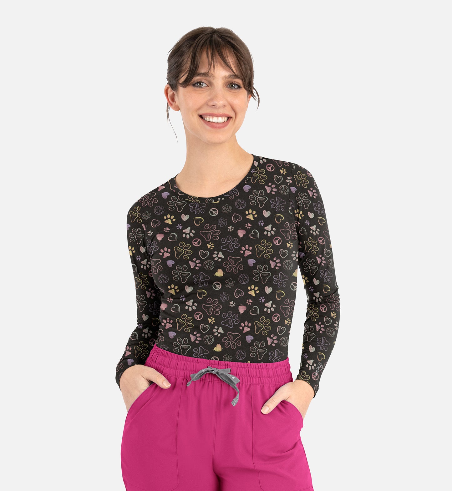 Maevn Bestee Women’s Basic Long Sleeve Underscrub Tee 6909