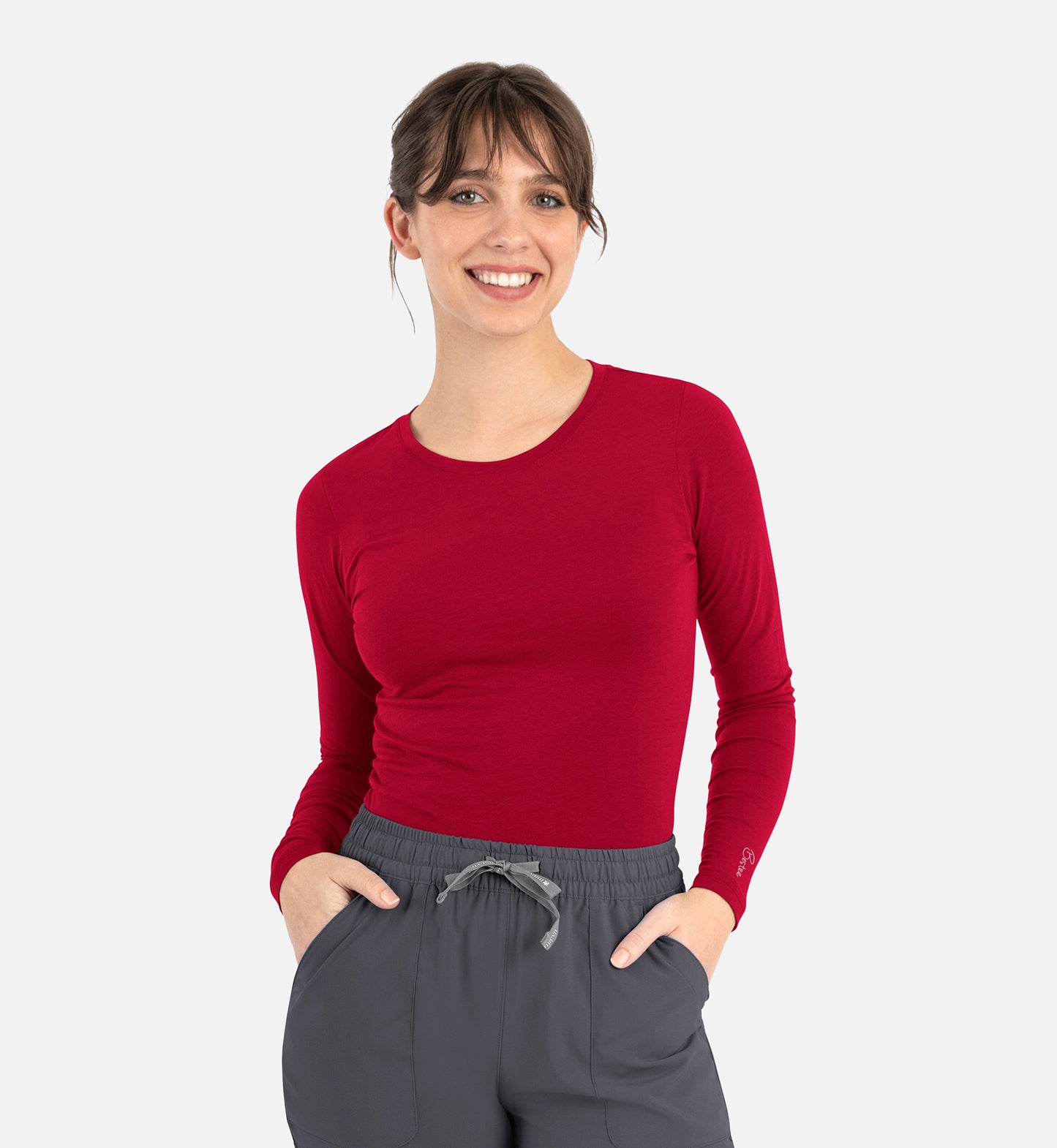 Maevn Bestee Women’s Basic Long Sleeve Underscrub Tee 6909