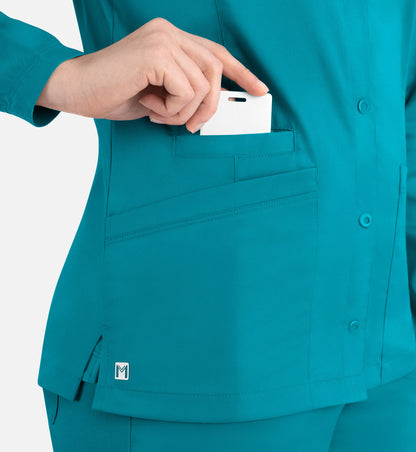 Women Maevn Matric Round Neck Snap Jacket 7701