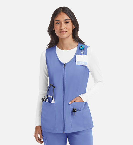 Women Maevn Matrix  V-Neck Zip Front Vest 7711