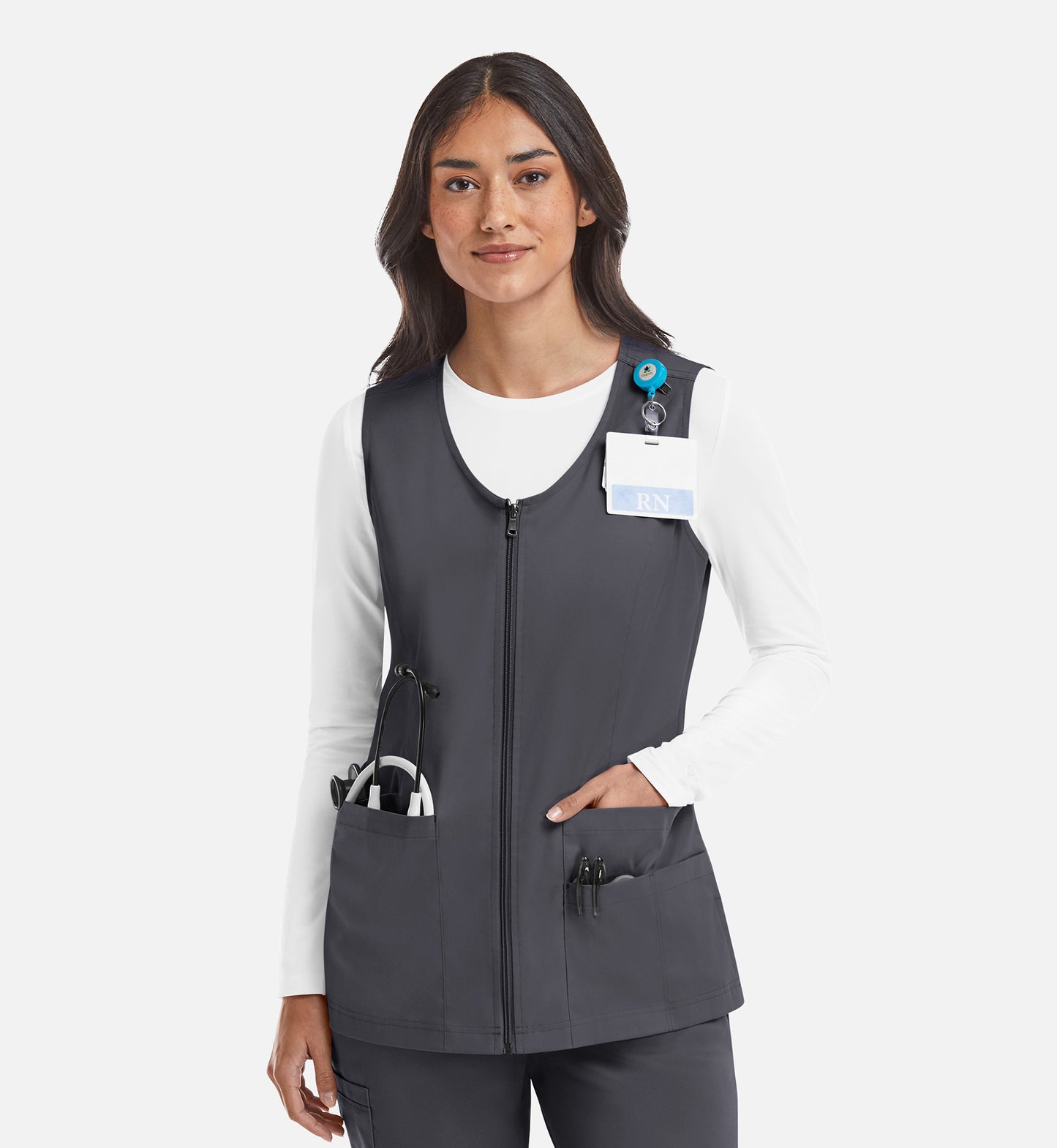 Women Maevn Matrix  V-Neck Zip Front Vest 7711