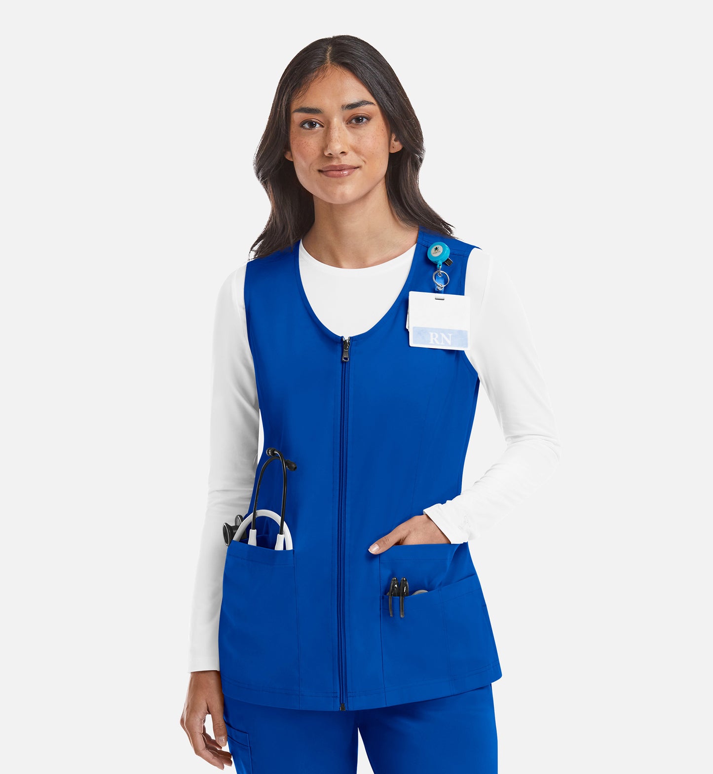 Women Maevn Matrix  V-Neck Zip Front Vest 7711