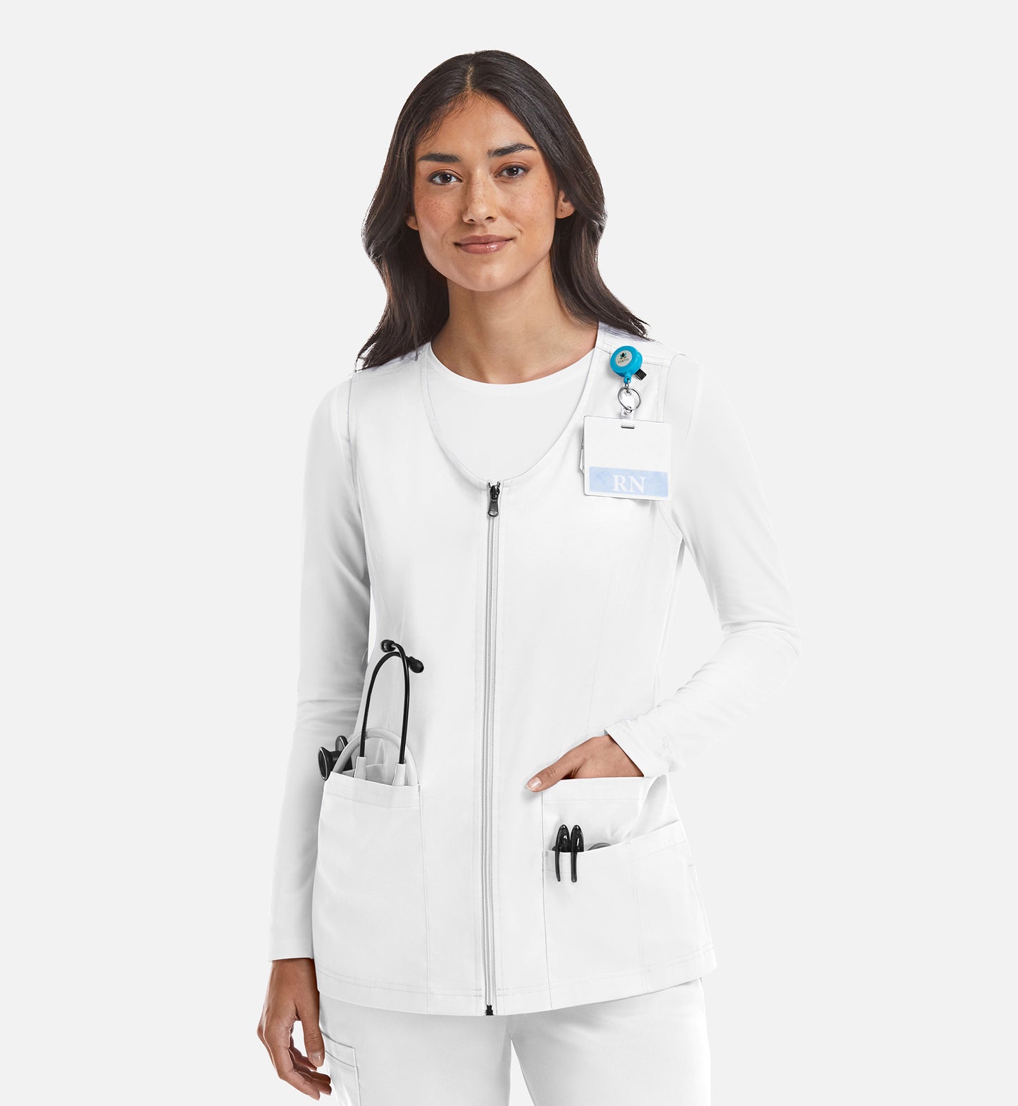 Women Maevn Matrix  V-Neck Zip Front Vest 7711