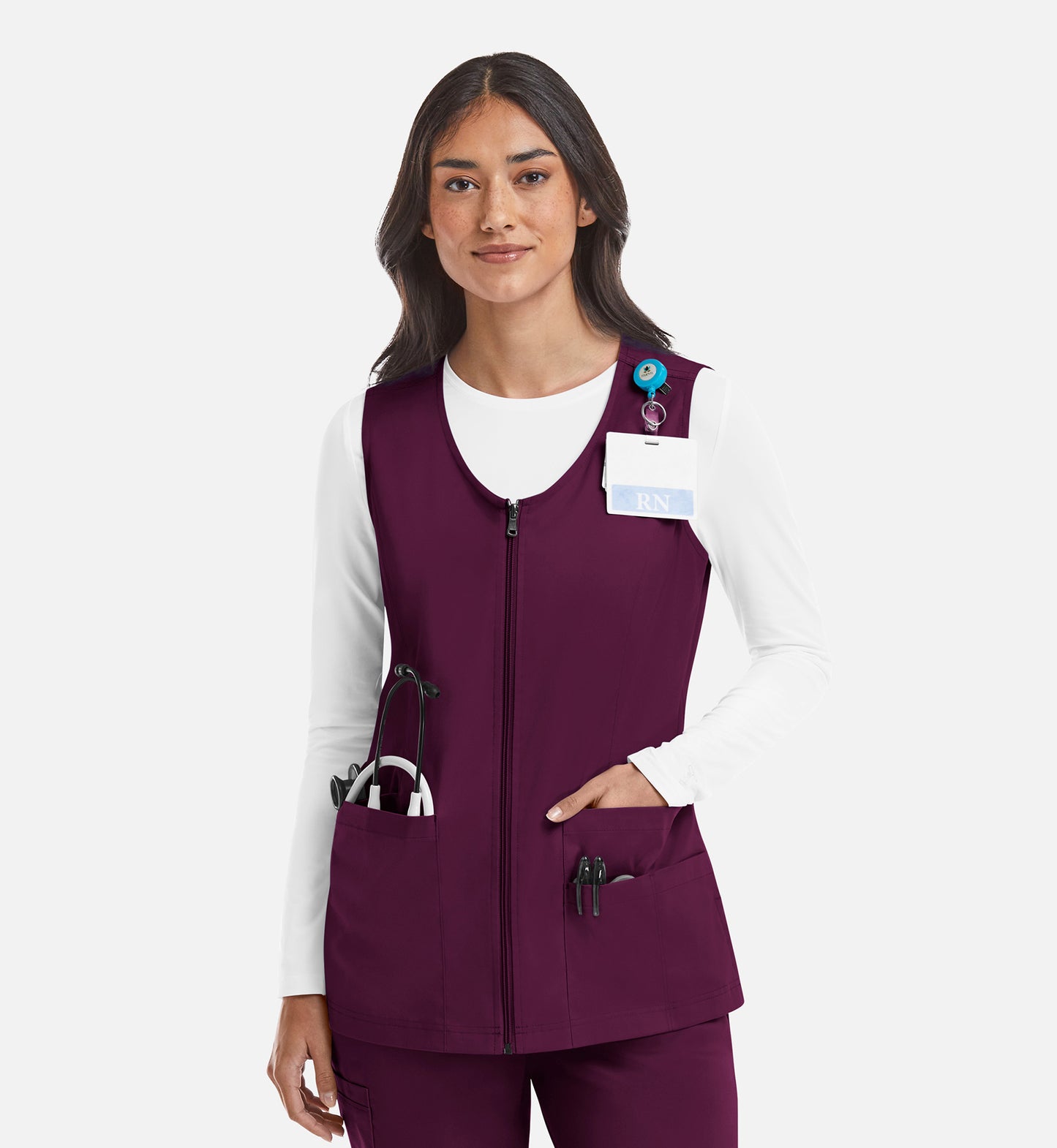 Women Maevn Matrix  V-Neck Zip Front Vest 7711