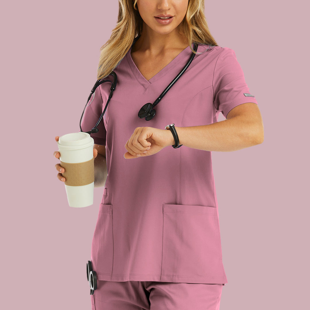 MAEVN WOMEN’S DOUBLE V-NECK TOP 5001  (FALL COLORS)